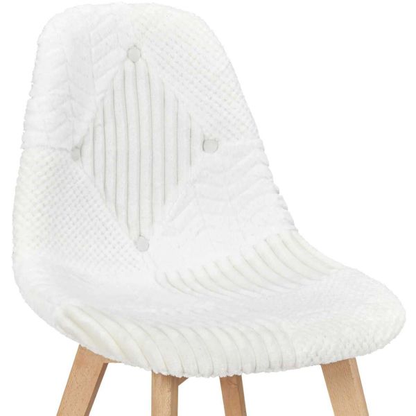 Chaise scandinave patchwork blanc - 7