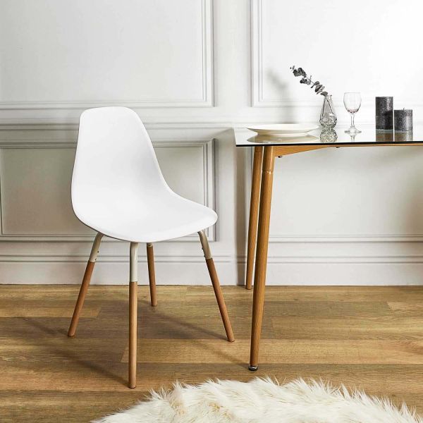 Chaise scandinave pieds métal et bois de hêtre Phenix (Lot de 2) - 7