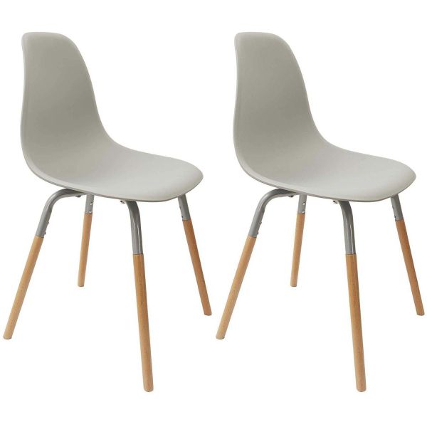 Chaise scandinave pieds métal et bois de hêtre Phenix (Lot de 2)