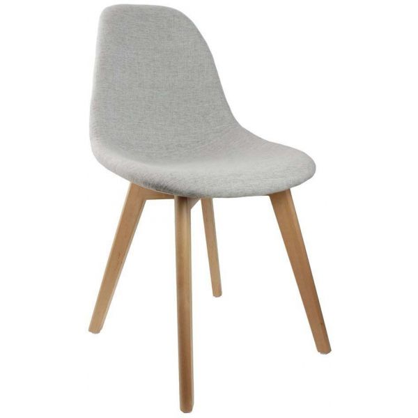 Chaise scandinave en tissu et pieds en bois