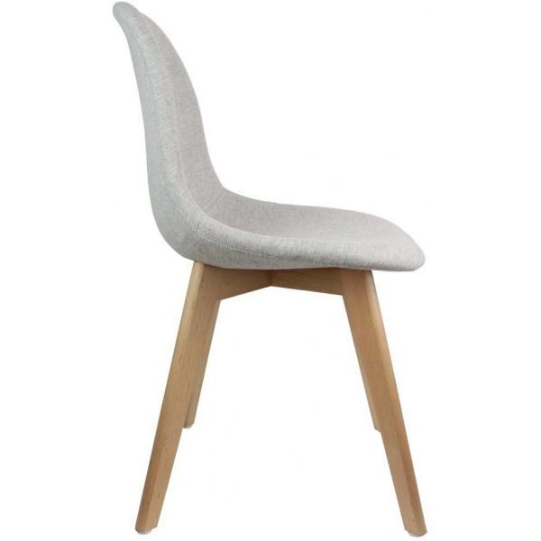 Chaise scandinave en tissu et pieds en bois gris Cmp