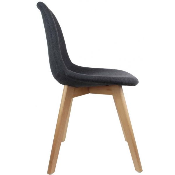 Chaise scandinave en tissu et pieds en bois noire - 52,90