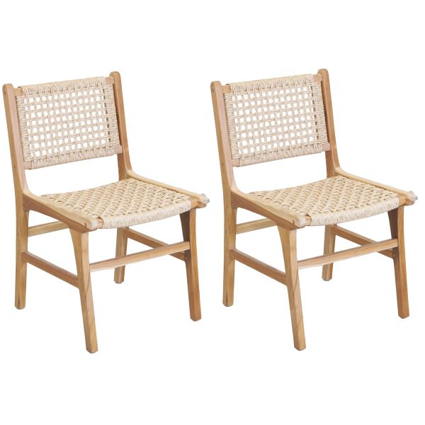 Chaise en teck naturel BAIA (Lot de 2)