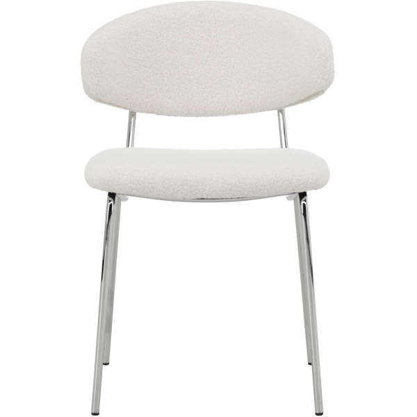 Chaise en tissu bouclette et métal Chico (Lot de 2) - VEN-1128