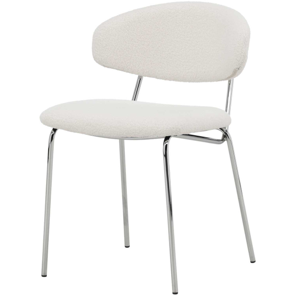 Chaise en tissu bouclette et métal Chico (Lot de 2) - 239