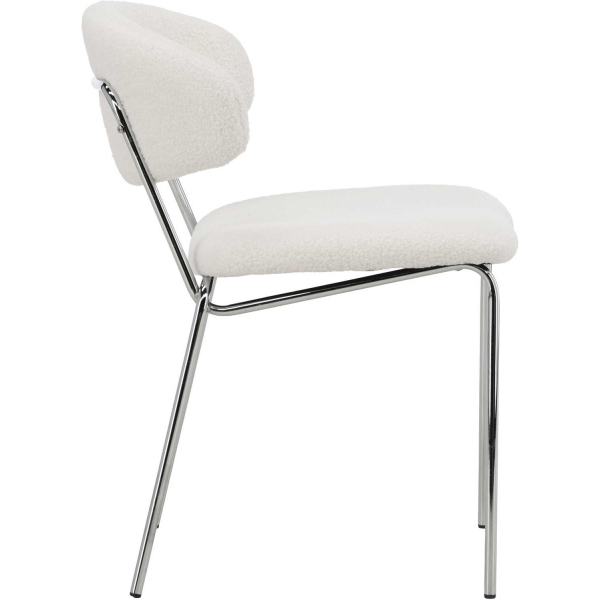 Chaise en tissu bouclette et métal Chico (Lot de 2) - 5