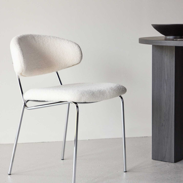 Chaise en tissu bouclette et métal Chico (Lot de 2) - VENTURE HOME
