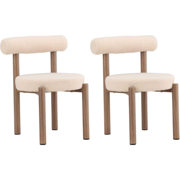 Chaise en tissu bouclette et métal Tillo (Lot de 2)