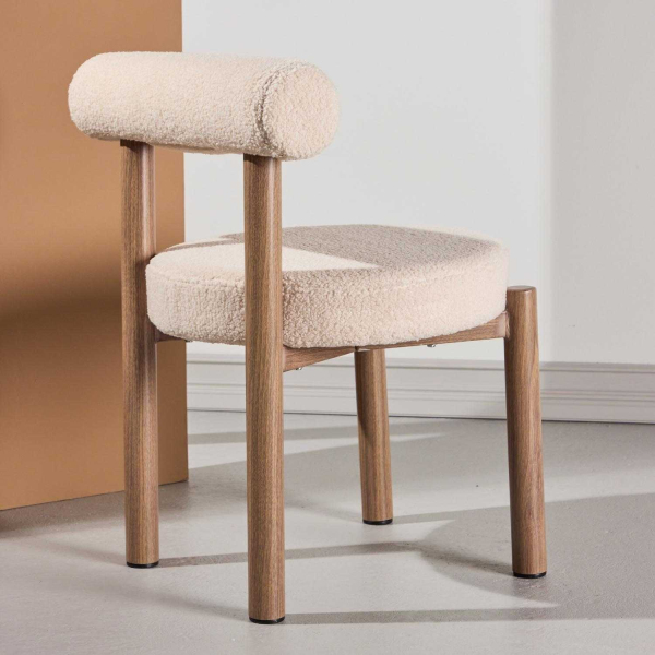 Chaise en tissu bouclette et métal Tillo (Lot de 2) - VENTURE HOME