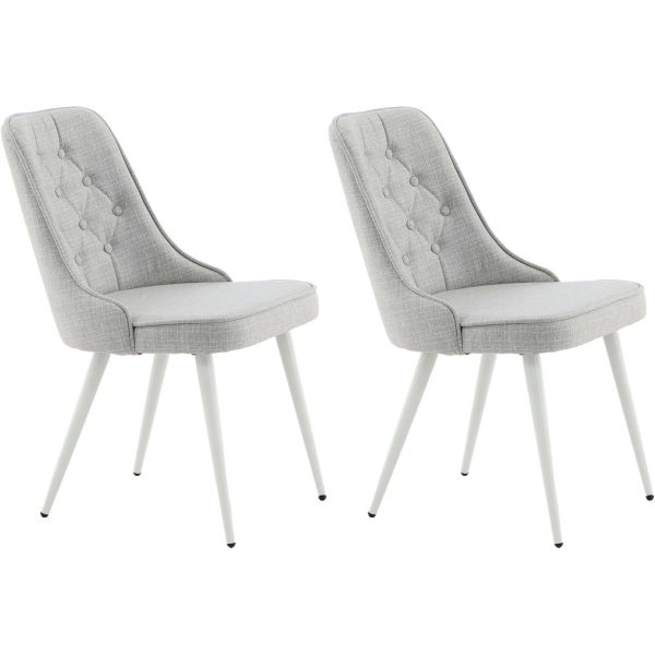 Chaise en tissu matelassé Velvet Deluxe (Lot de 2)