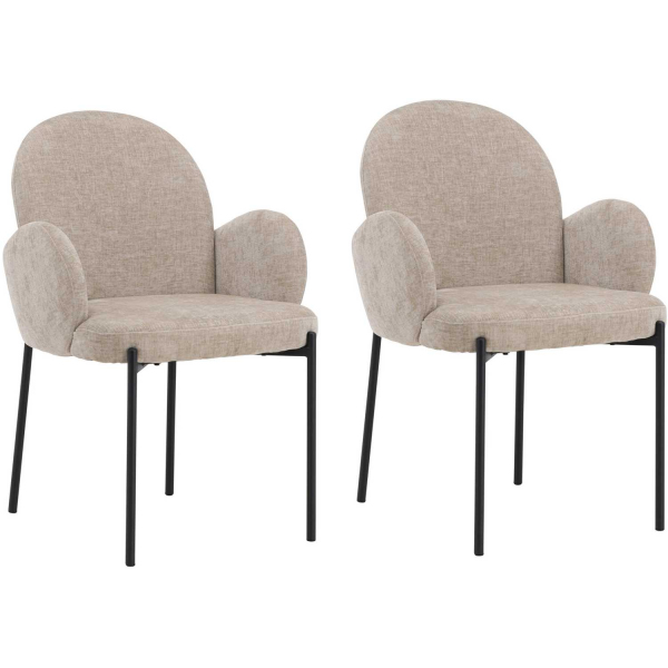 Chaise en tissu et métal Blom (Lot de 2)