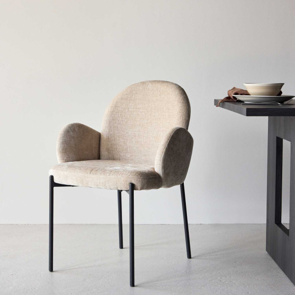 Chaise en tissu et métal Blom (Lot de 2) - VENTURE HOME