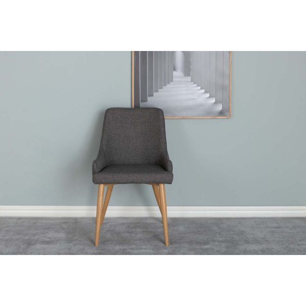 Chaise en tissu avec pieds en acier Plaza (Lot de 2) - 7