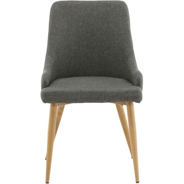Chaise en tissu avec pieds en acier Plaza (Lot de 2) - 219