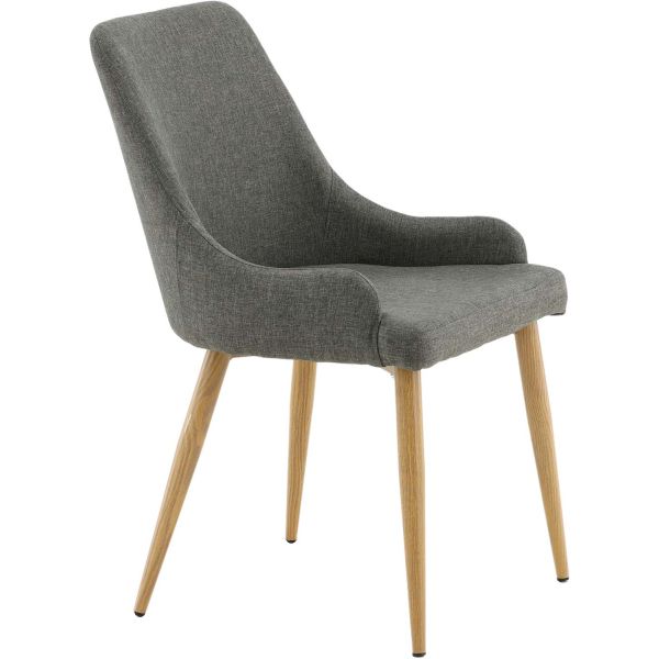Chaise en tissu avec pieds en acier Plaza (Lot de 2) - 5