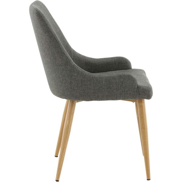 Chaise en tissu avec pieds en acier Plaza (Lot de 2) - 6