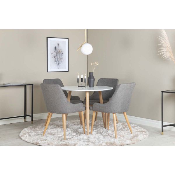 Chaise en tissu avec pieds en acier Plaza (Lot de 2) - 8
