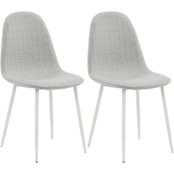 Chaise en tissu avec pieds en acier Polar (Lot de 2)