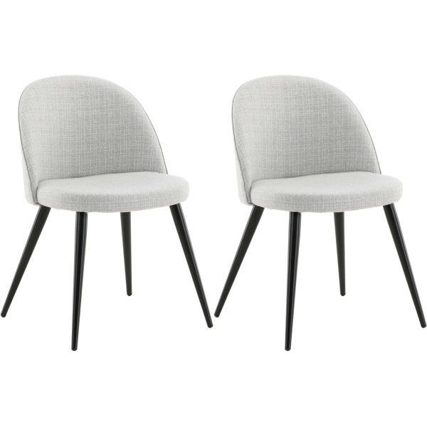 Chaise en tissu avec pieds en acier Velvet (Lot de 2)