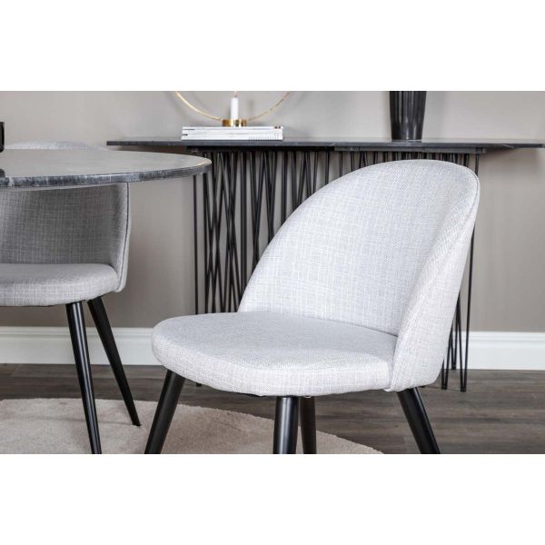 Chaise en tissu avec pieds en acier Velvet (Lot de 2) - VENTURE HOME