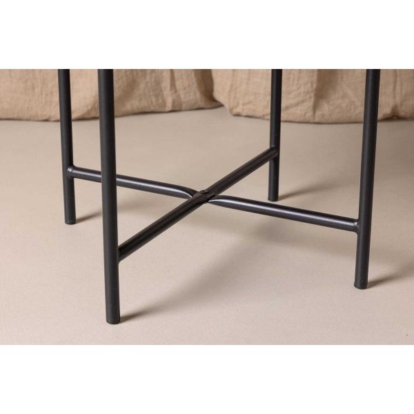 Chaise en tissu velours et acier noir Stella (Lot de 2) - 7