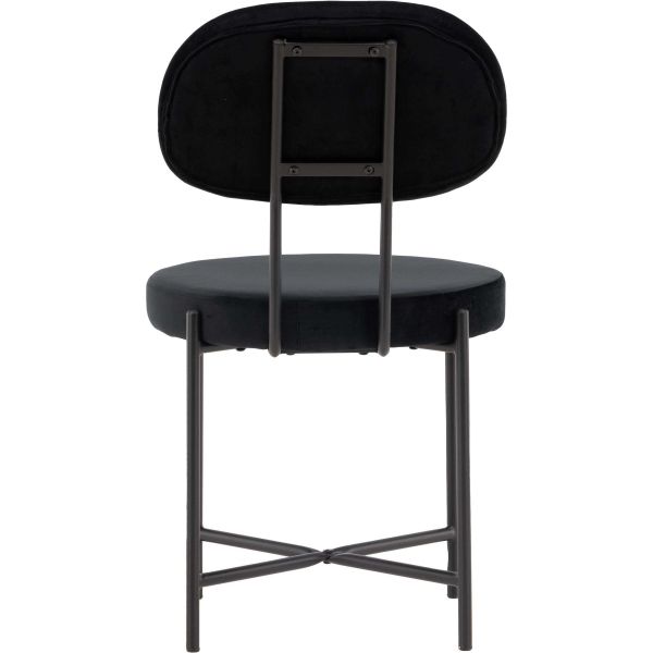 Chaise en tissu velours et acier noir Stella - 119