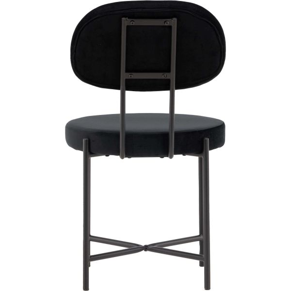 Chaise en tissu velours et acier noir Stella (Lot de 2) - 119