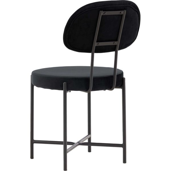 Chaise en tissu velours et acier noir Stella - 5