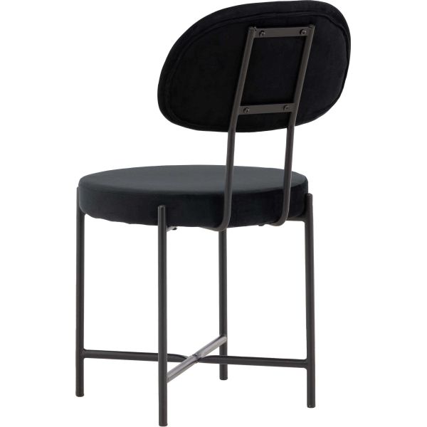 Chaise en tissu velours et acier noir Stella (Lot de 2) - 5