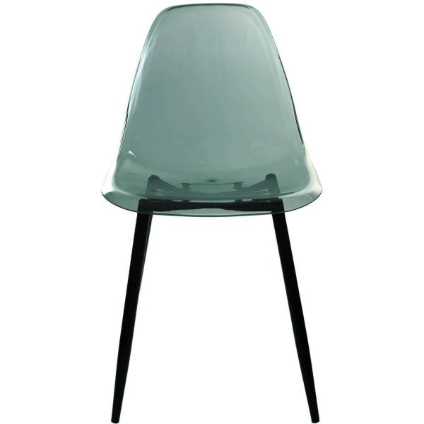 Chaise transparente pieds en métal (Lot de 2) - CMP-4633