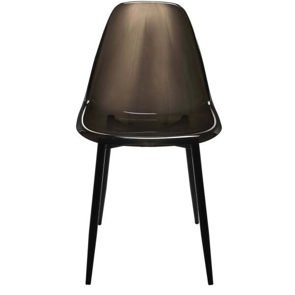 Chaise transparente pieds en métal (Lot de 2) - CMP-4632