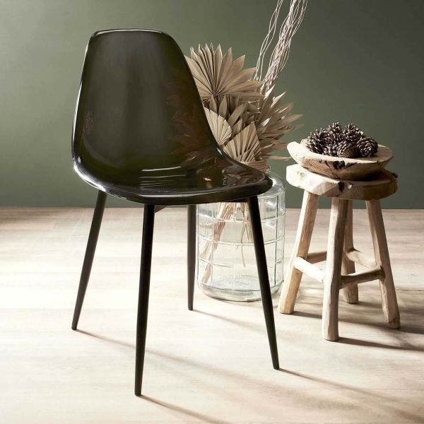 Chaise transparente pieds en métal (Lot de 2) - THE HOME DECO FACTORY