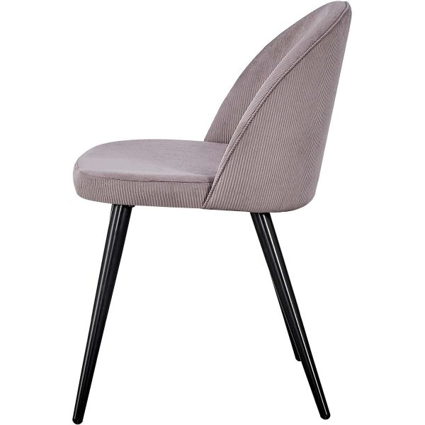 Chaise en velours côtelé avec pieds en acier Velvet (Lot de 2) - 5