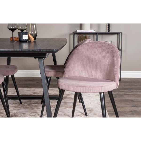 Chaise en velours côtelé avec pieds en acier Velvet (Lot de 2) - Venture Home