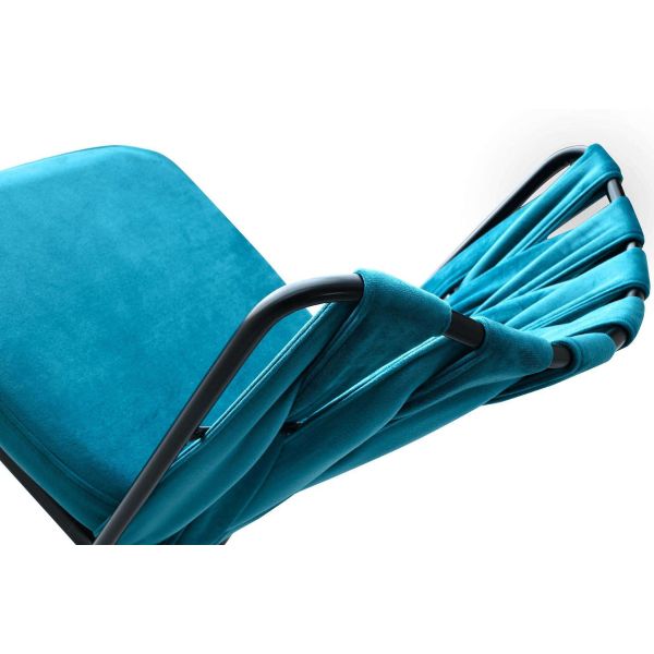 Chaise en velours et métal Kusaklı (Lot de 4) - 6