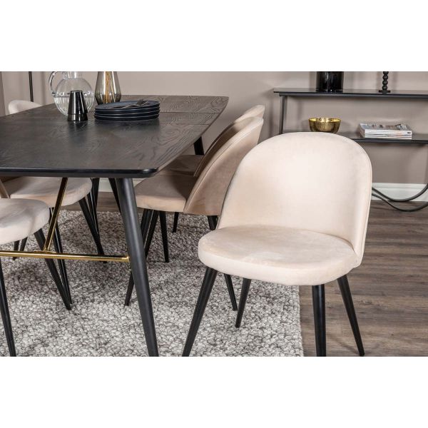 Chaise en velours avec pieds en acier Velvet - VENTURE HOME