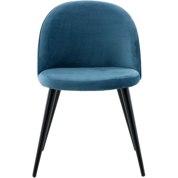 Chaise en velours avec pieds en acier Velvet (Lot de 2) - 199
