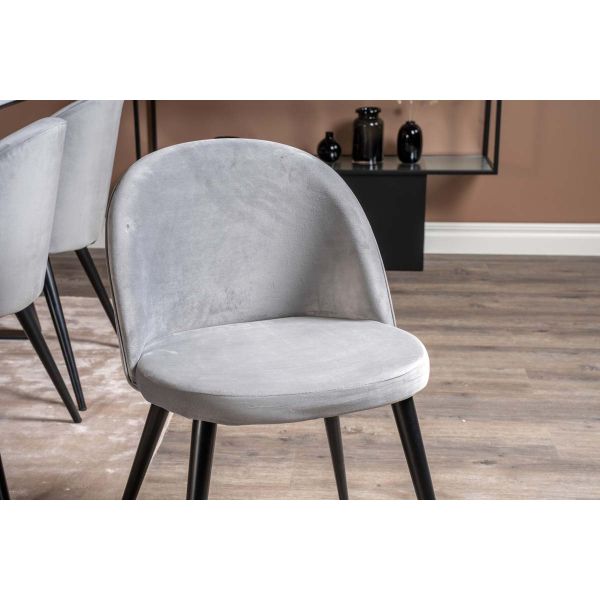 Chaise en velours avec pieds en acier Velvet (Lot de 2) - Venture Home