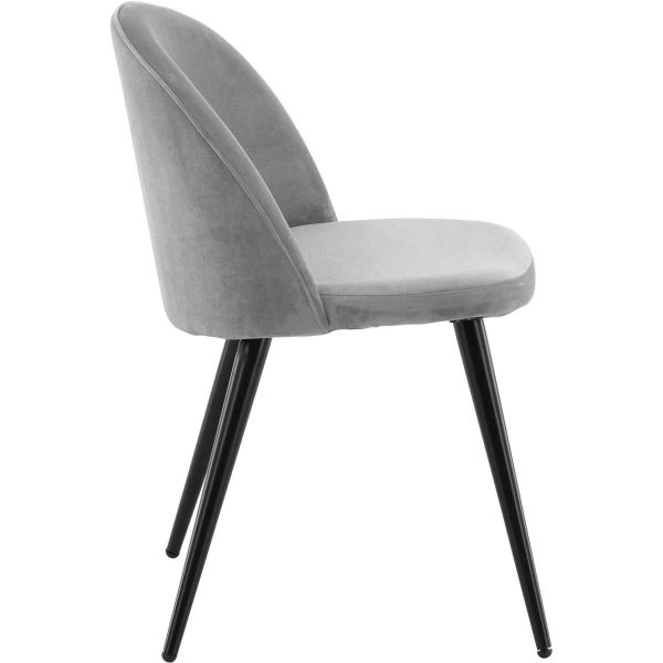Chaise en velours avec pieds en acier Velvet (Lot de 2) - 189