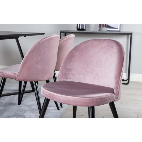 Chaise en velours avec pieds en acier Velvet (Lot de 2) - Venture Home