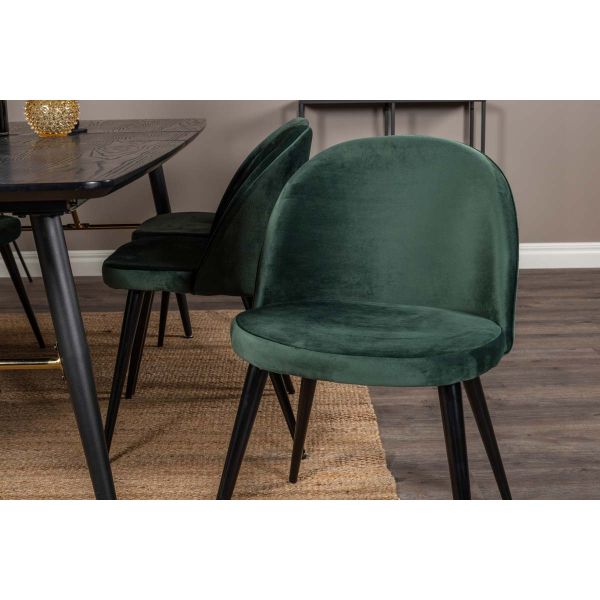 Chaise en velours avec pieds en acier Velvet (Lot de 2) - Venture Home