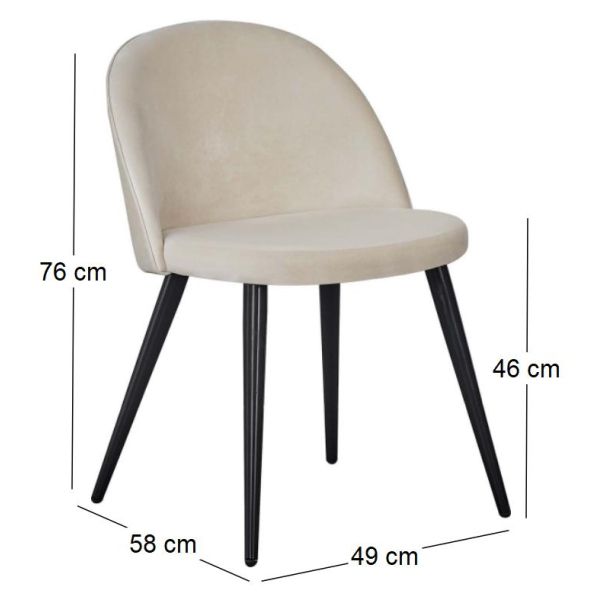 Chaise en velours avec pieds en acier Velvet (Lot de 2) - 8