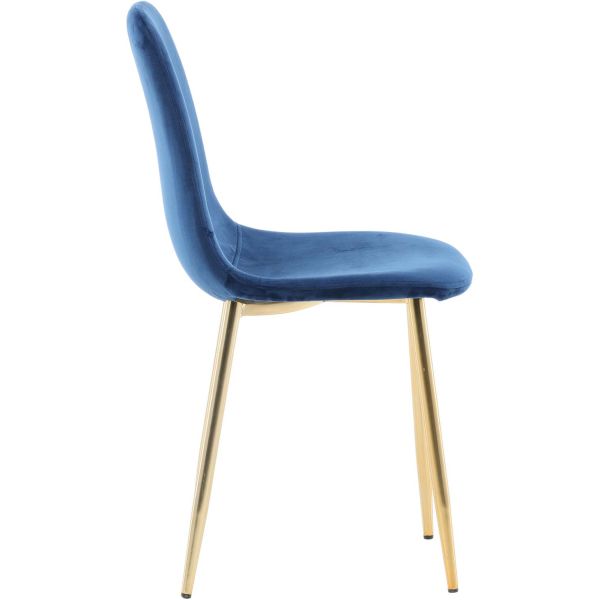 Chaise en velours et pieds cuivrés Polar (Lot de 2) - 199