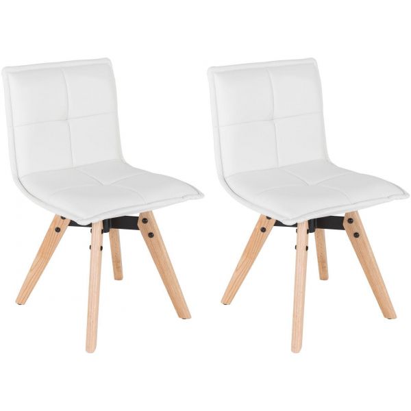 Chaises design avec pieds en chêne (Lot de 2)