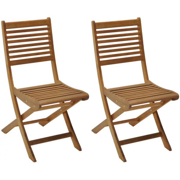 Chaises en eucalyptus saturne (lot de 2)