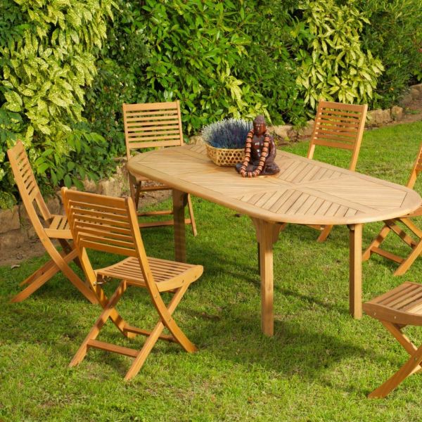 Chaises en eucalyptus Saturne - PROLOISIRS