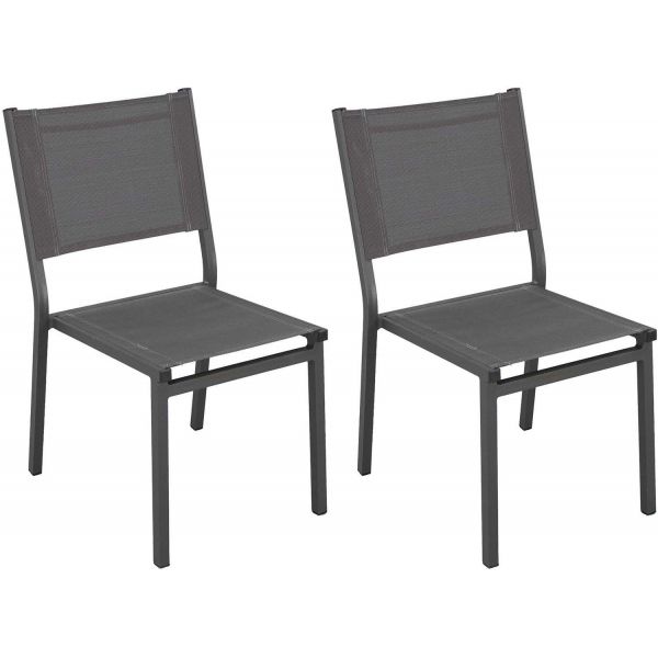 Chaises de jardin en aluminium sinawa (lot de 2)