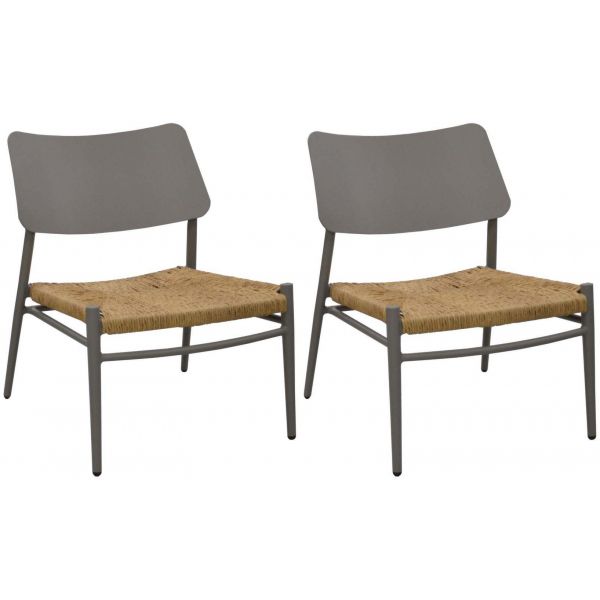 Chaises lounge jardin rétro en aluminium et résine dublin (lot de 2