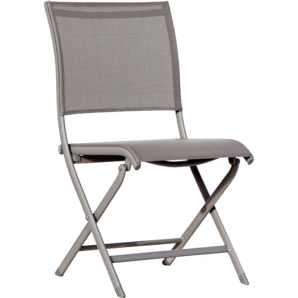 Chaises pliante jardin en aluminium elegance (lot de 2) (taupe)