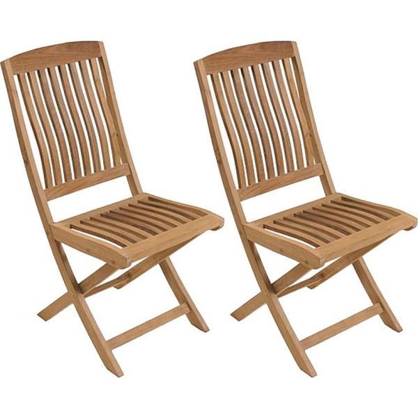 Chaises pliantes en teck rias (lot de 2)